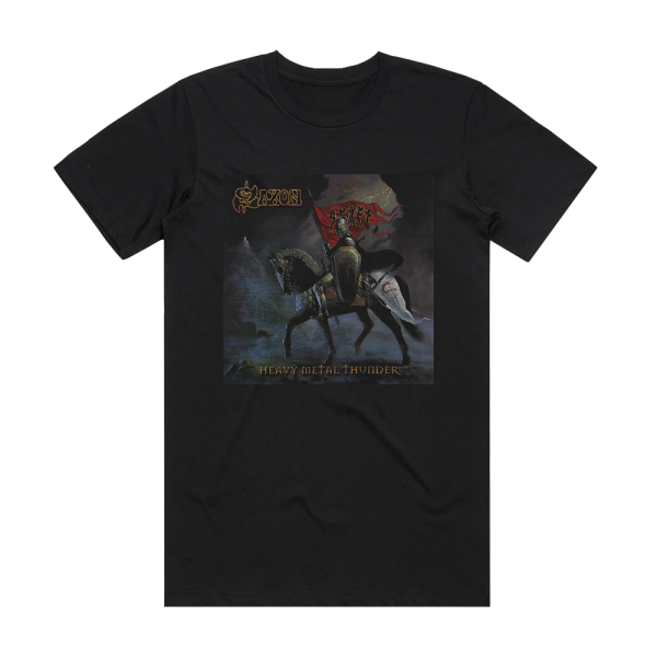 Saxon Heavy Metal Thunder Album Cover T-Shirt Black