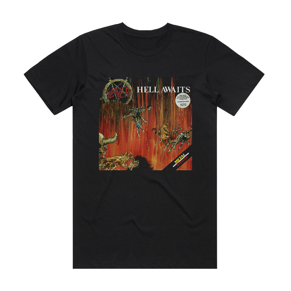 Slayer Hell Awaits 2 Album Cover T-Shirt Black – ALBUM COVER T-SHIRTS