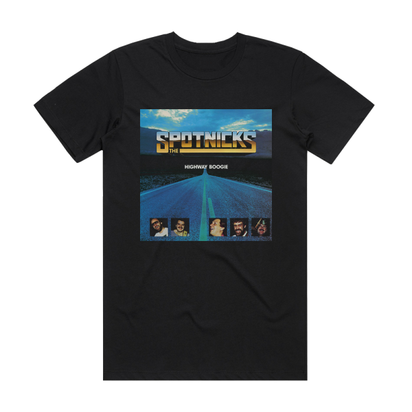 The Spotnicks Highway Boogie Album Cover T-Shirt Black