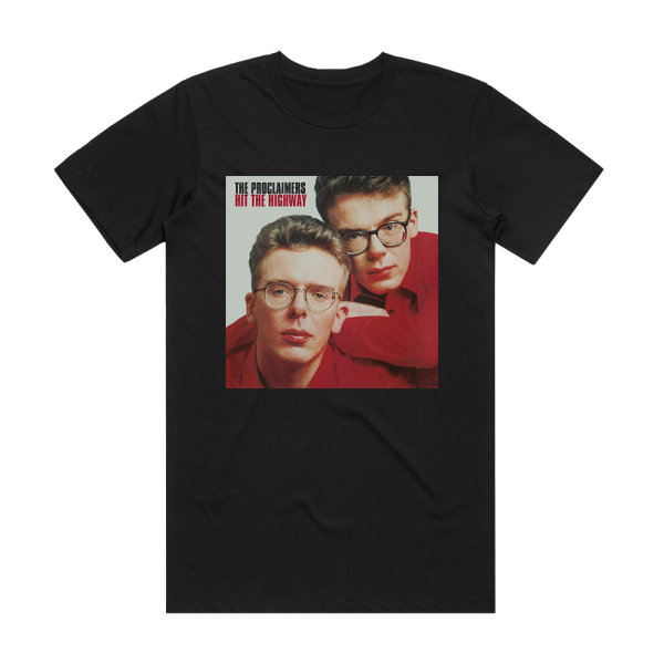 The Proclaimers Hit The Highway Album Cover T-Shirt Black