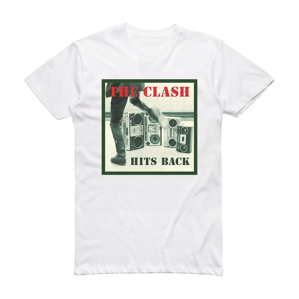 The Clash Hits Back Album Cover TShirt White ALBUM COVER TSHIRTS