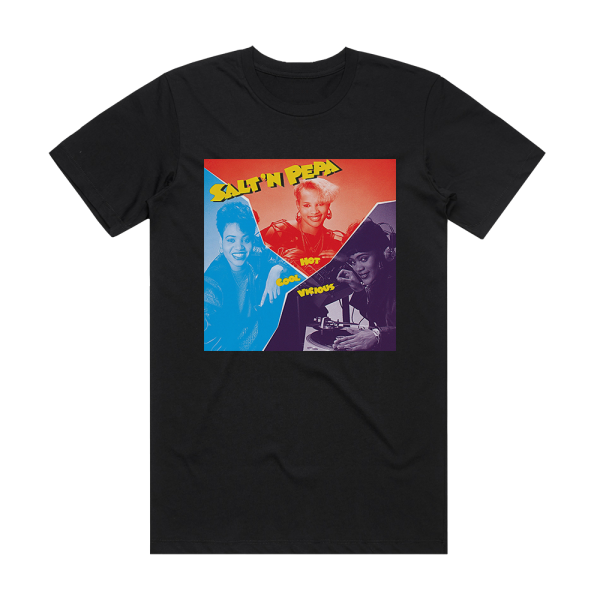 Salt-N-Pepa Hot Cool Vicious Album Cover T-Shirt Black