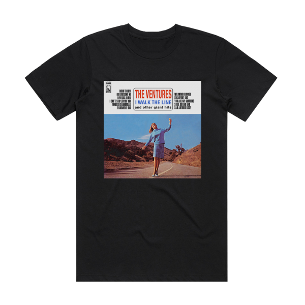 The Ventures I Walk The Line And Other Giant Hits Album Cover T-Shirt Black