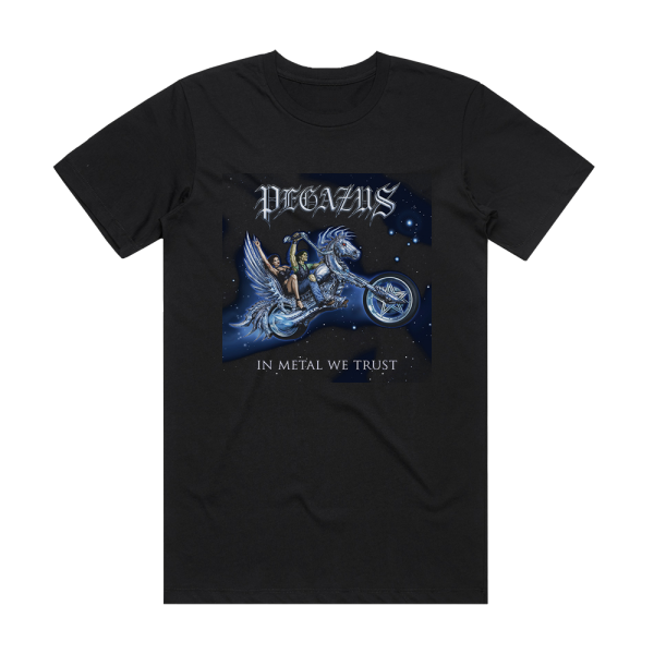 Pegazus In Metal We Trust Album Cover T-Shirt Black