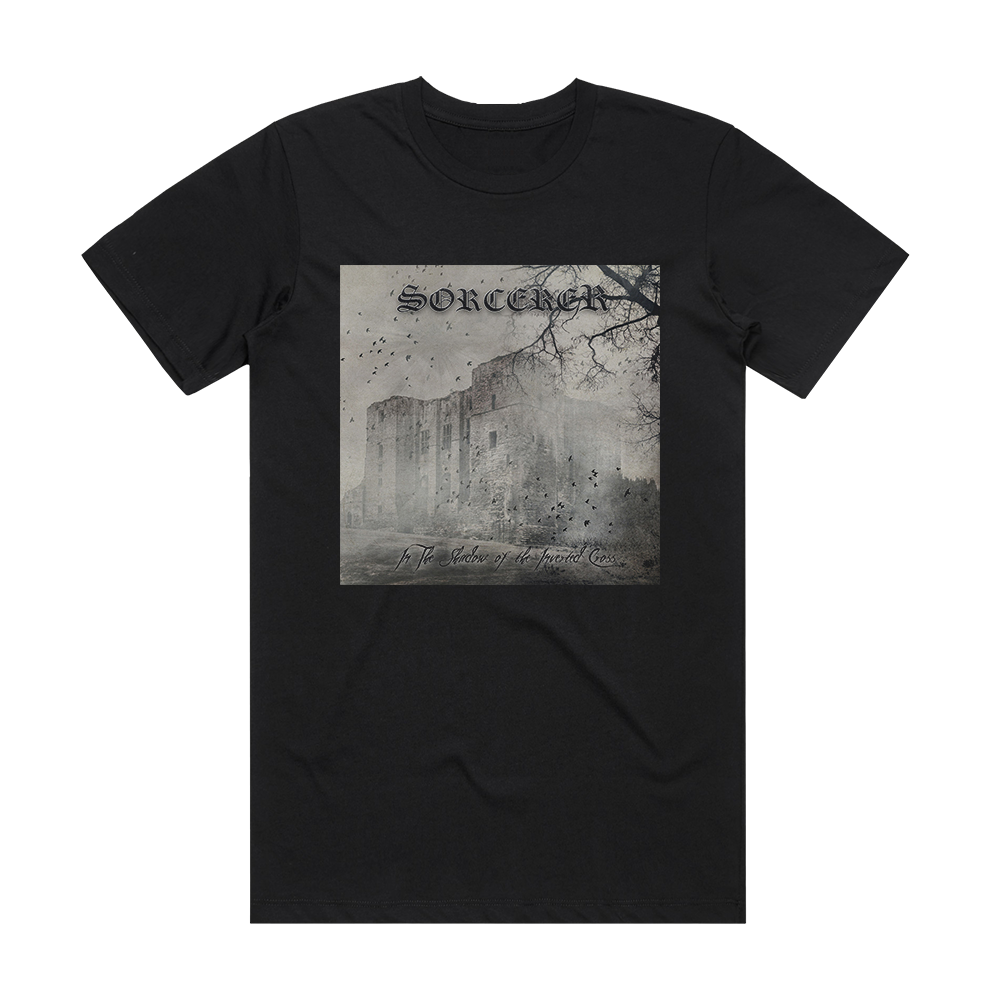 Sorcerer In The Shadow Of The Inverted Cross Album Cover T-Shirt Black