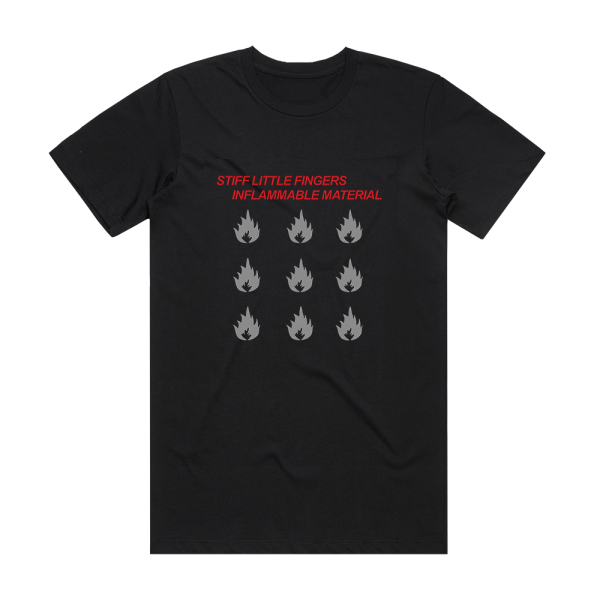Stiff Little Fingers Inflammable Material Album Cover T-Shirt Black