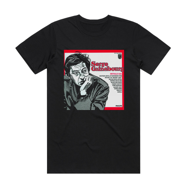 Serge Gainsbourg Initials Bb Album Cover T-Shirt Black