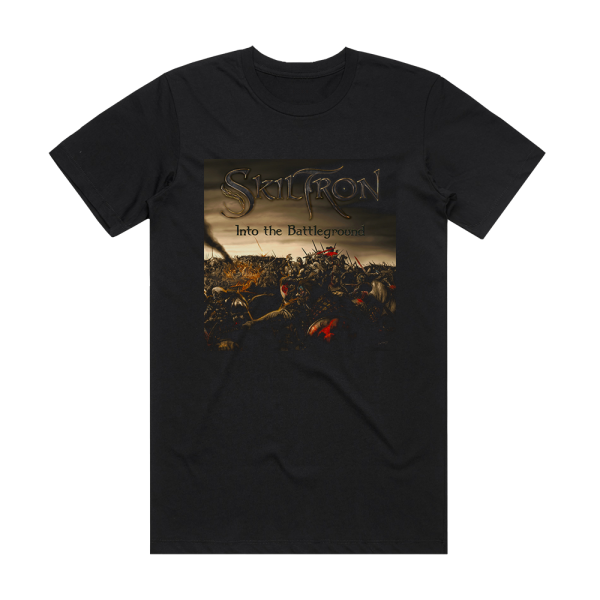 Skiltron Into The Battleground Album Cover T-Shirt Black