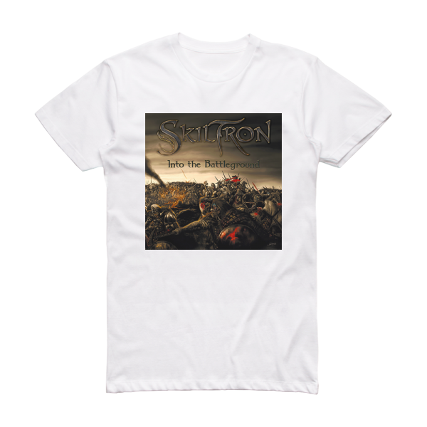 Skiltron Into The Battleground Album Cover T-Shirt White