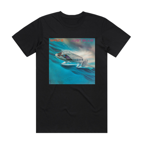 Space Just Blue 1 Album Cover T-Shirt Black