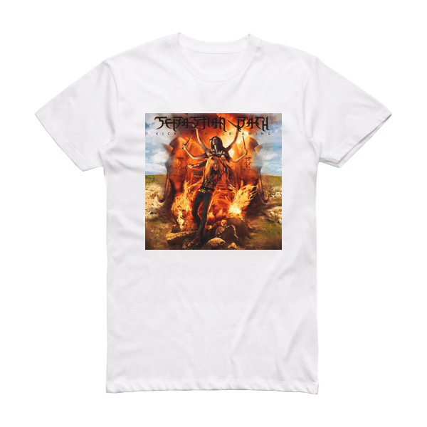 Sebastian Bach Kicking Screaming 1 Album Cover T-Shirt White