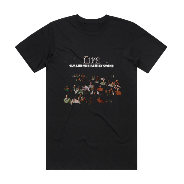 Sly and The Family Stone Life 1 Album Cover T-Shirt Black