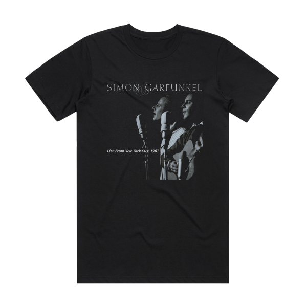 Simon and Garfunkel Live From New York City 1967 Album Cover T-Shirt Black