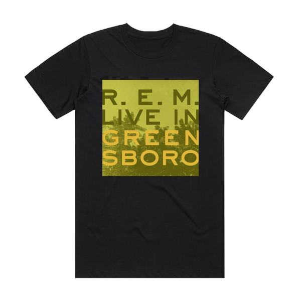 R E M Live In Greensboro Album Cover T-Shirt Black