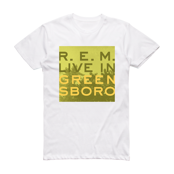 R E M Live In Greensboro Album Cover T-Shirt White