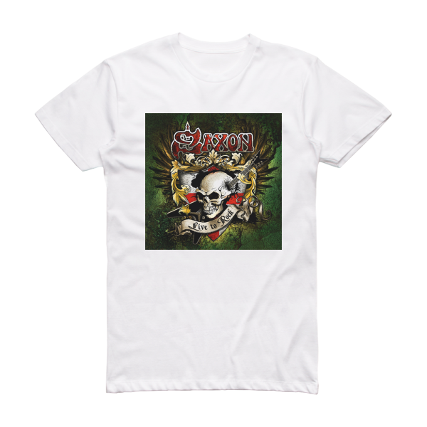 Saxon Live To Rock Album Cover T-Shirt White