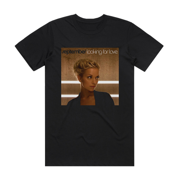 September Looking For Love Album Cover T-Shirt Black