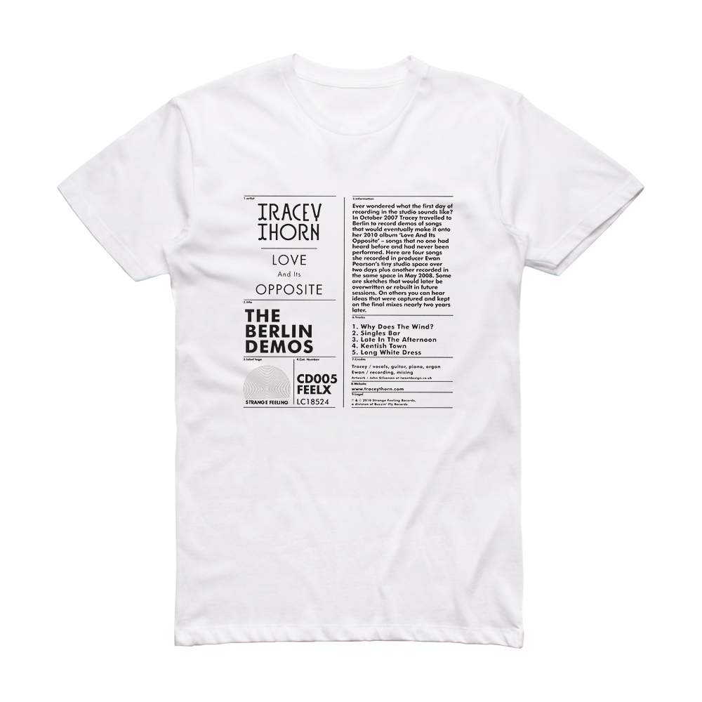 Tracey Thorn Love And Its Opposite 1 Album Cover T Shirt White – Album