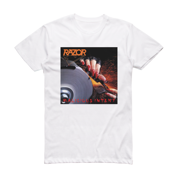 Razor Malicious Intent Album Cover T-Shirt White