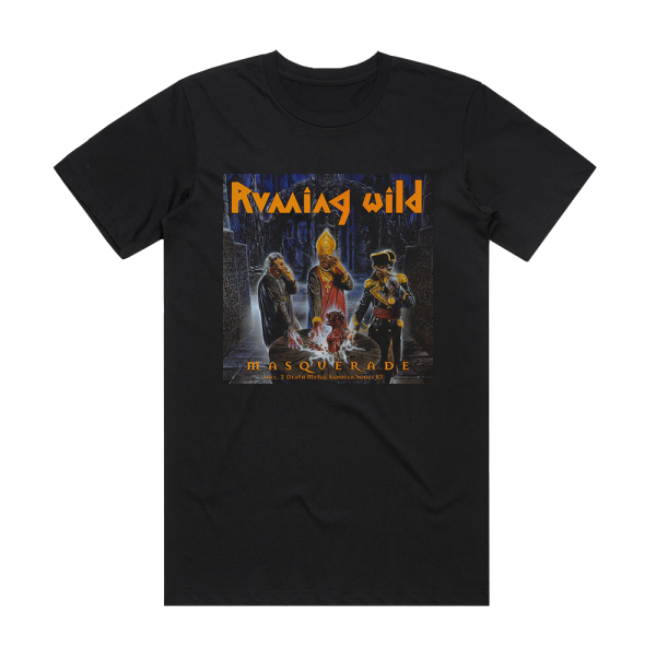 Running Wild Masquerade Album Cover T-Shirt Black