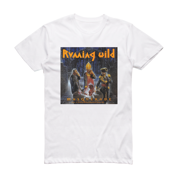 Running Wild Masquerade Album Cover T-Shirt White