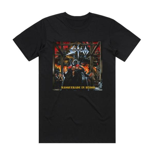 Sodom Masquerade In Blood Album Cover T-Shirt Black