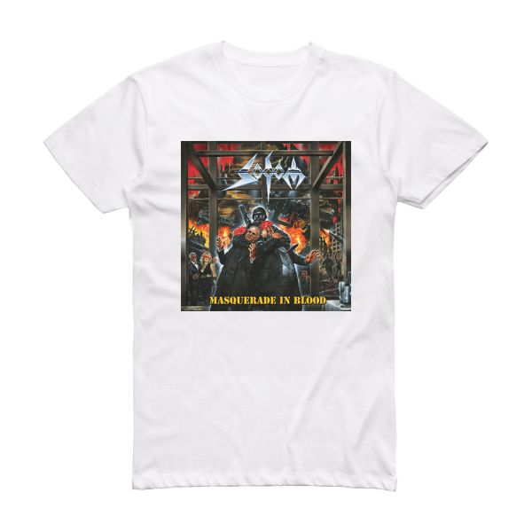 Sodom Masquerade In Blood Album Cover T-Shirt White