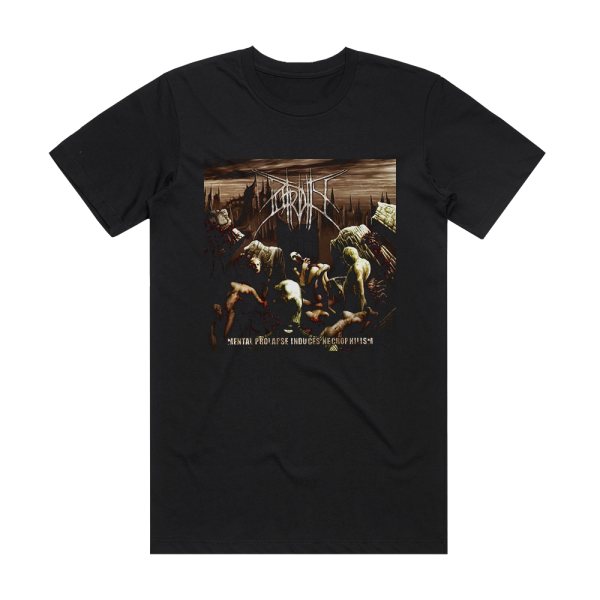 Putridity Mental Prolapse Induce Necrophilism Album Cover T-Shirt Black