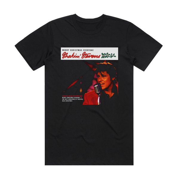 Shakin Stevens Merry Christmas Everyone Album Cover T-Shirt Black