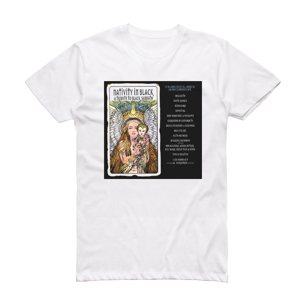 Various Artists Nativity In Black A Tribute To Black Sabbath Album Cover TShirt White ALBUM