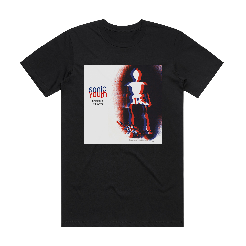 Sonic Youth Nyc Ghosts Flowers Album Cover T-Shirt Black