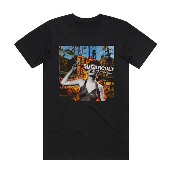 Sugarcult Palm Trees And Power Lines Album Cover T-Shirt Black
