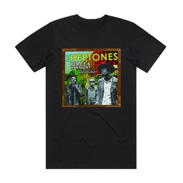 The Heptones Peace Harmony The Trojan Anthology Album Cover T-Shirt Black