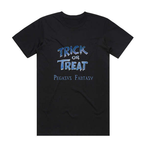 Trick or Treat Pegasus Fantasy Album Cover T-Shirt Black