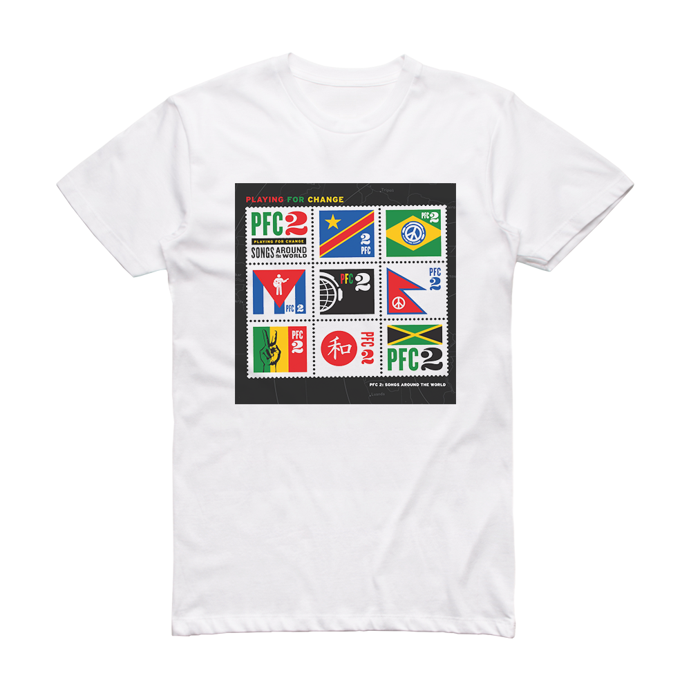 Playing for Change Pfc 2 Songs The World Album Cover T-Shirt White – ALBUM COVER