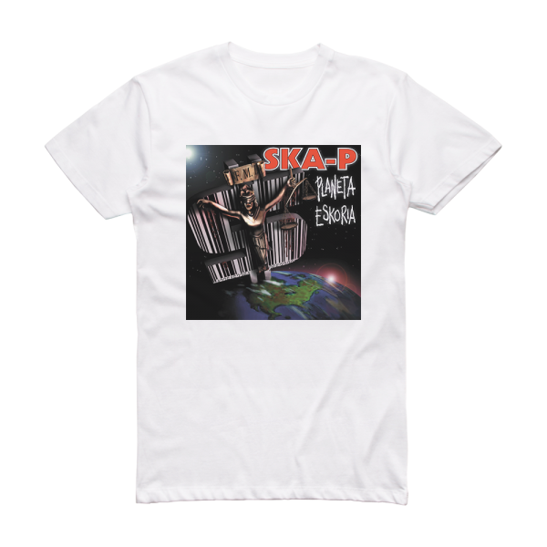 Ska-P Planeta Eskoria 2 Album Cover T-Shirt White