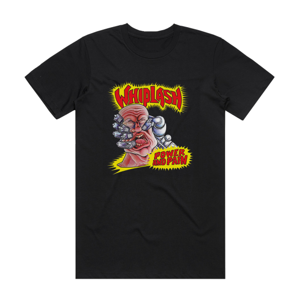 Whiplash Power And Pain Album Cover T-Shirt Black