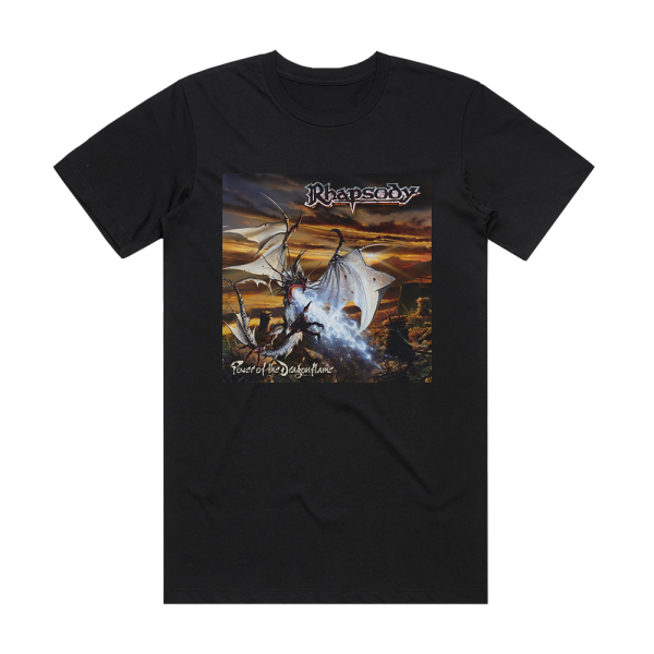 Rhapsody of Fire Power Of The Dragonflame Album Cover T-Shirt Black