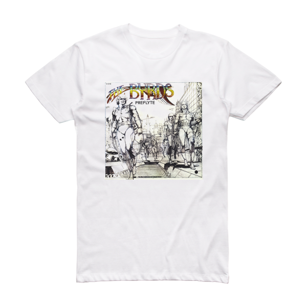 THE Byrds Preflyte 2 Album Cover T-Shirt White