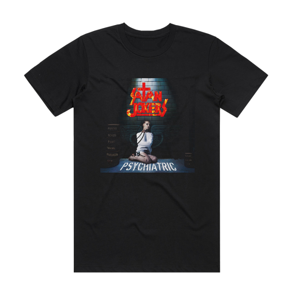 Satan Jokers Psychiatric Album Cover T-Shirt Black