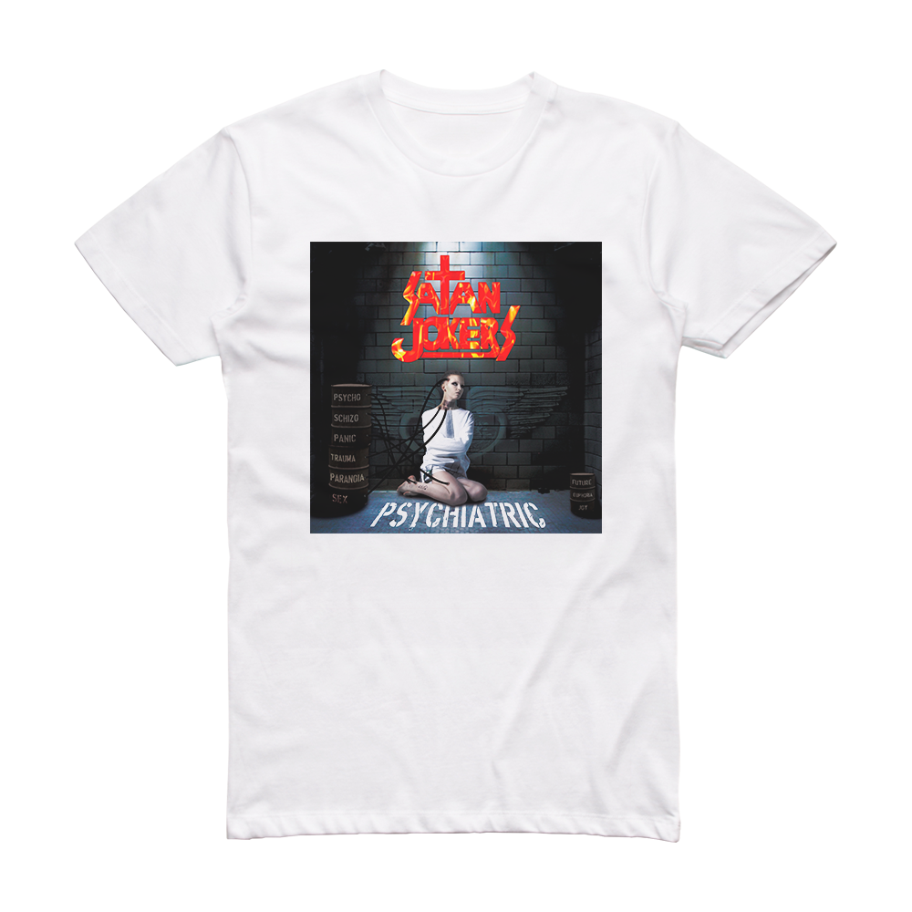 Satan Jokers Psychiatric Album Cover T-Shirt White