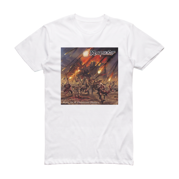 Rhapsody of Fire Rain Of A Thousand Flames Album Cover T-Shirt White