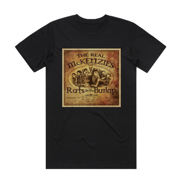 The Real McKenzies Rats In The Burlap Album Cover T-Shirt Black