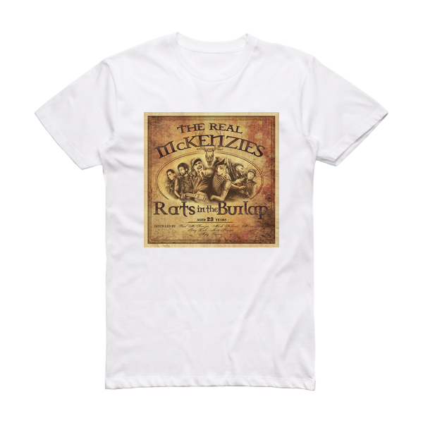 The Real McKenzies Rats In The Burlap Album Cover T-Shirt White