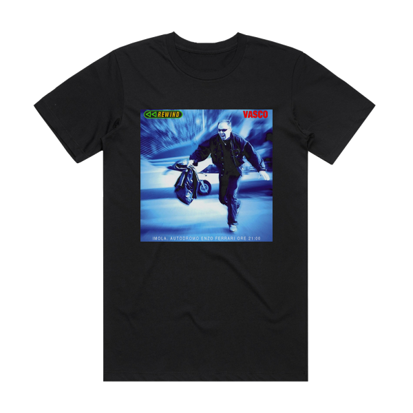 Vasco Rossi Rewind Album Cover T-Shirt Black