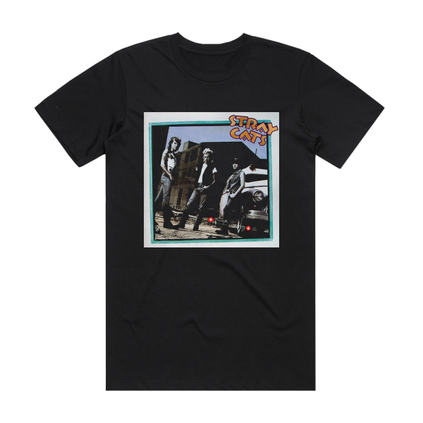 Stray Cats Rock Therapy Album Cover T-Shirt Black