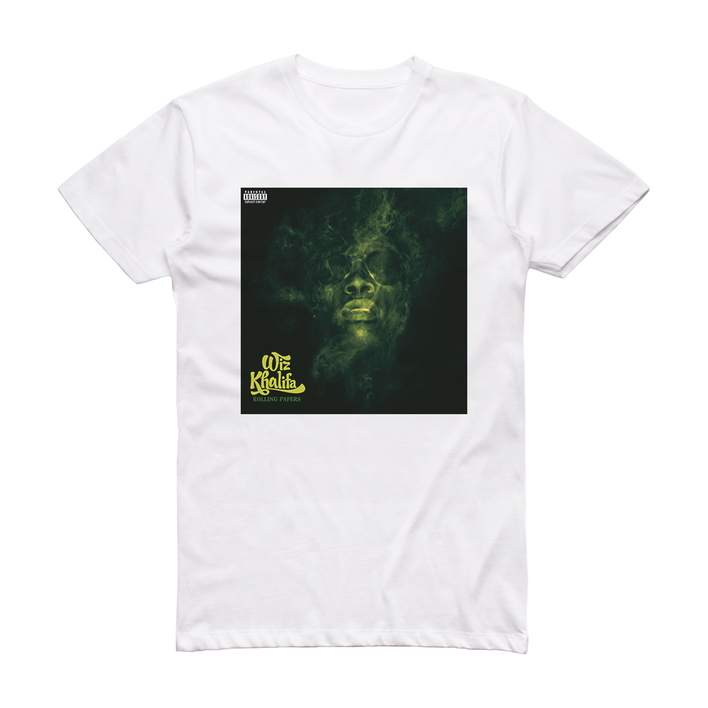 Wiz Khalifa Rolling Papers Album Cover TShirt White ALBUM COVER TSHIRTS
