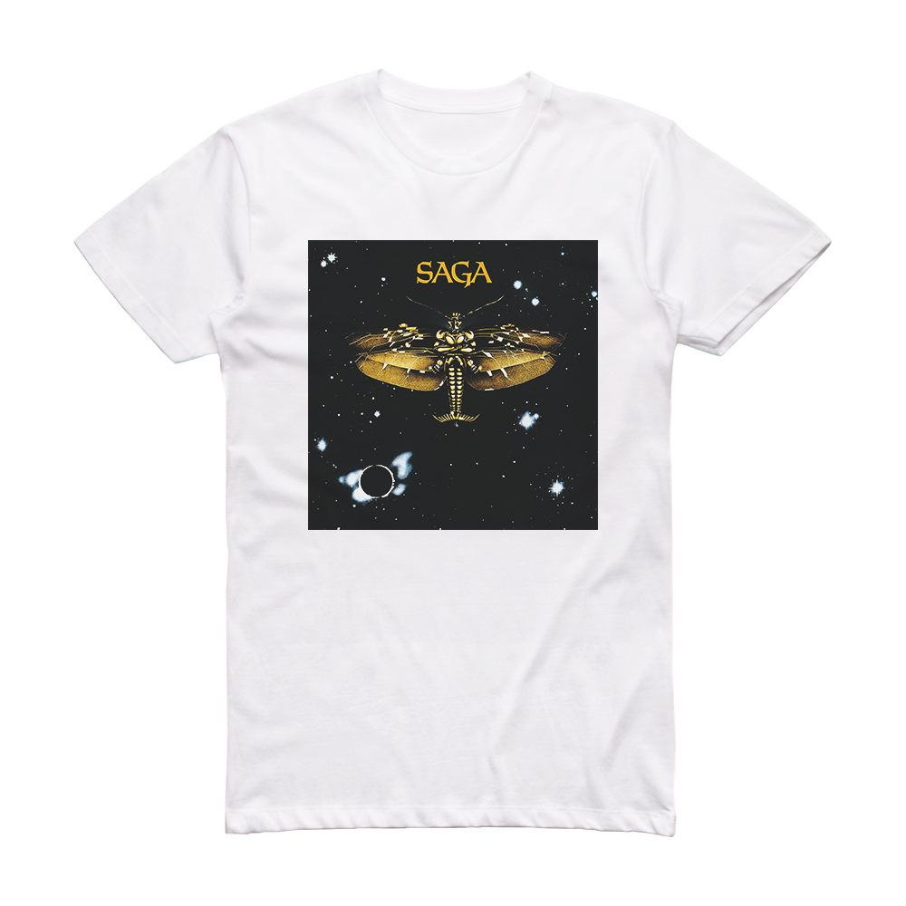 Saga Saga Album Cover T-Shirt White – ALBUM COVER T-SHIRTS