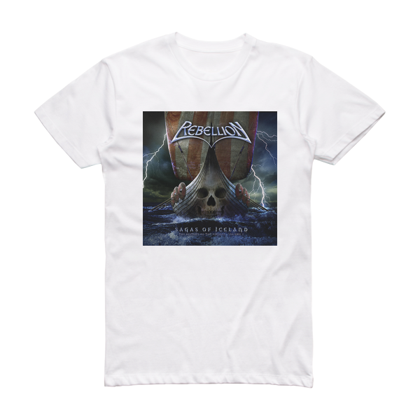 Rebellion Sagas Of Iceland The History Of The Vikings Part 1 Album Cover T-Shirt White