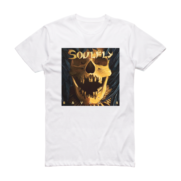 Soulfly Savages Album Cover T-Shirt White